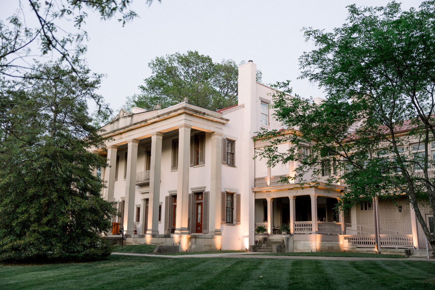 wedding foyer with beautiful stained glass windows