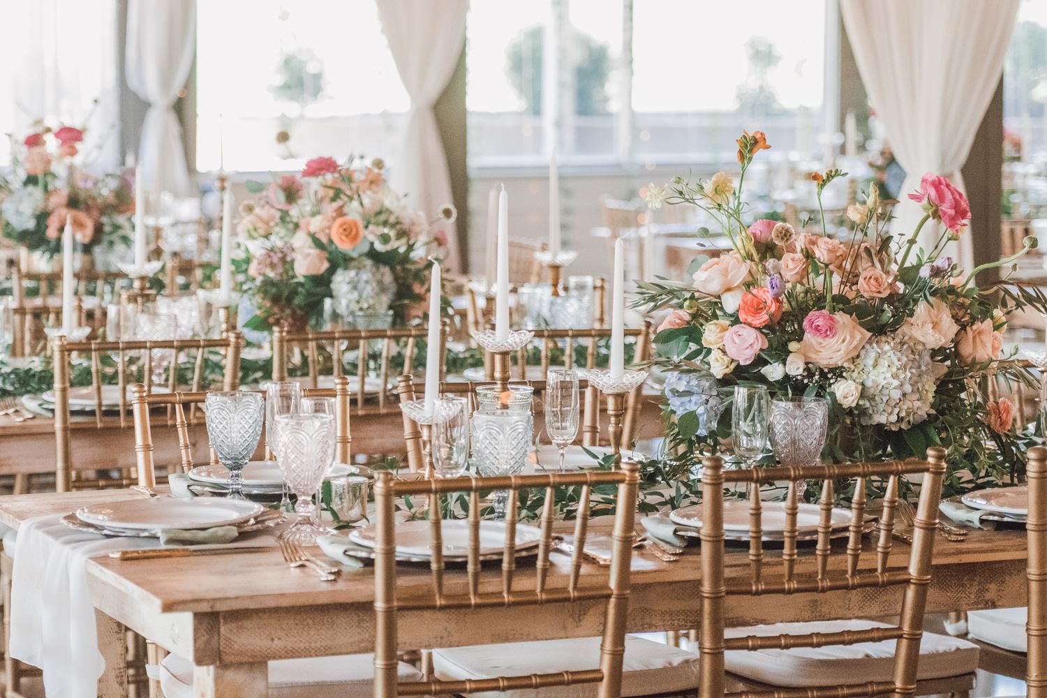 wedding foyer with beautiful stained glass windows